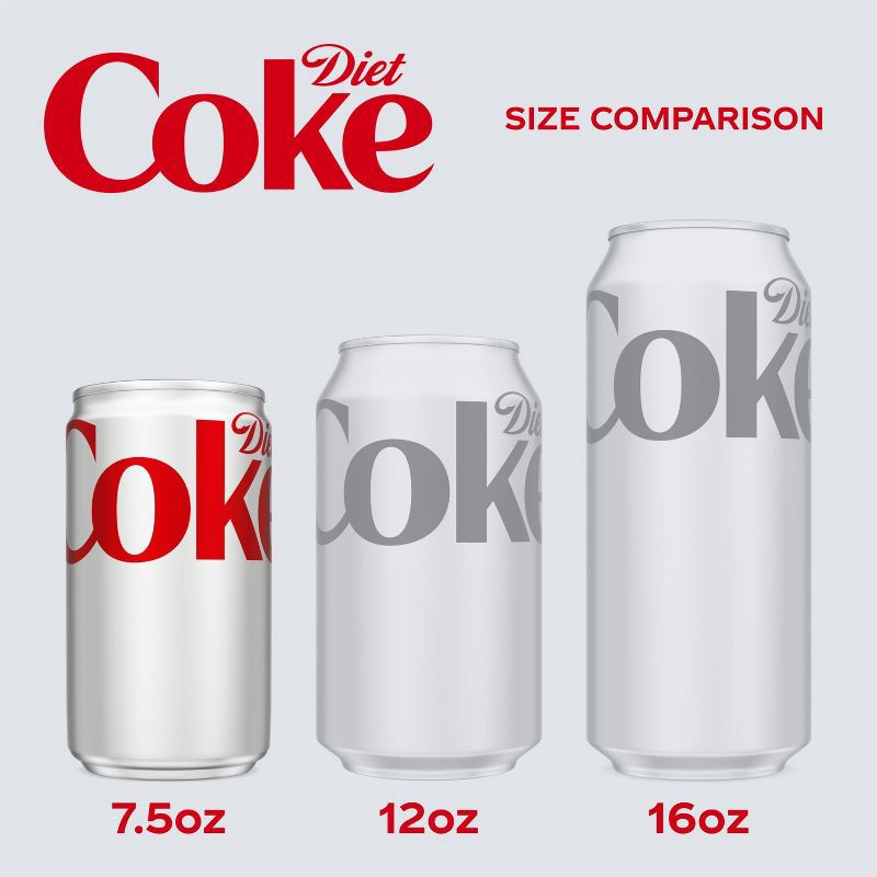 slide 4 of 8, Diet Coke Soda - 10pk/7.5 fl oz Mini-Cans, 10 ct; 7.5 fl oz