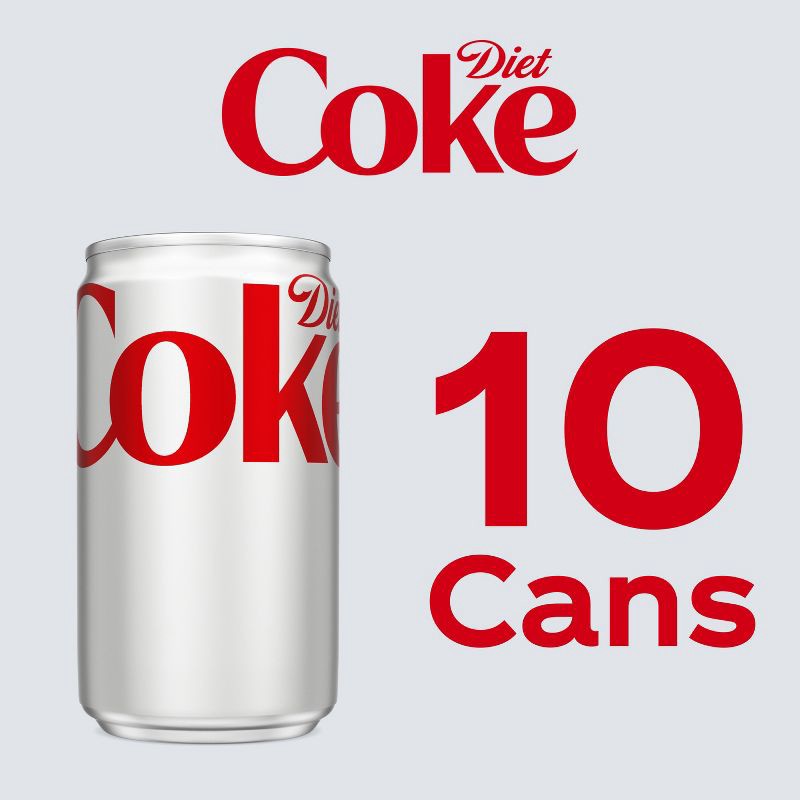 slide 6 of 8, Diet Coke Soda - 10pk/7.5 fl oz Mini-Cans, 10 ct; 7.5 fl oz