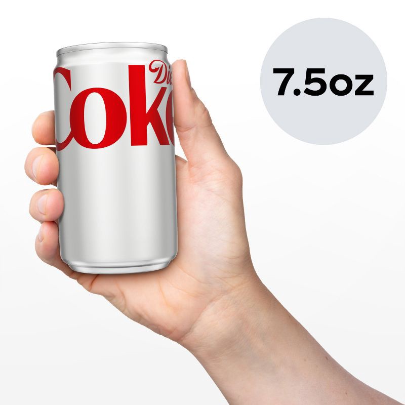 slide 6 of 7, Diet Coke Soda - 10pk/7.5 fl oz Mini-Cans, 10 ct; 7.5 fl oz