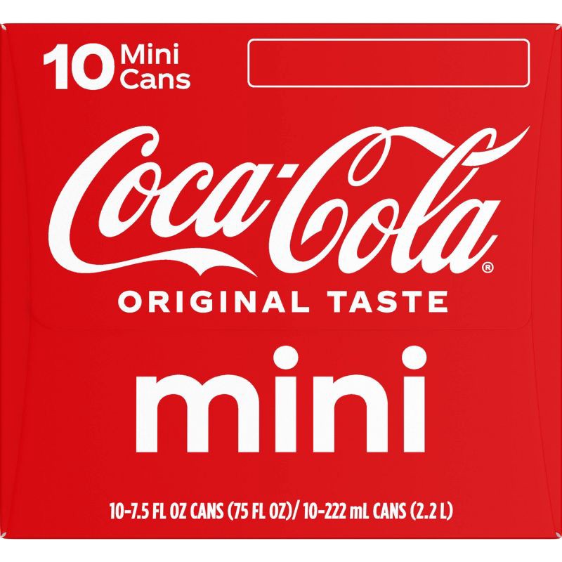 slide 3 of 9, Coca-Cola - 10pk/7.5 fl oz Mini-Cans, 10 ct; 7.5 fl oz