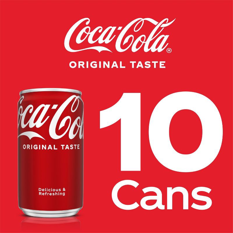 slide 4 of 9, Coca-Cola Soda - 10pk/7.5 fl oz Mini-Cans, 10 ct; 7.5 fl oz