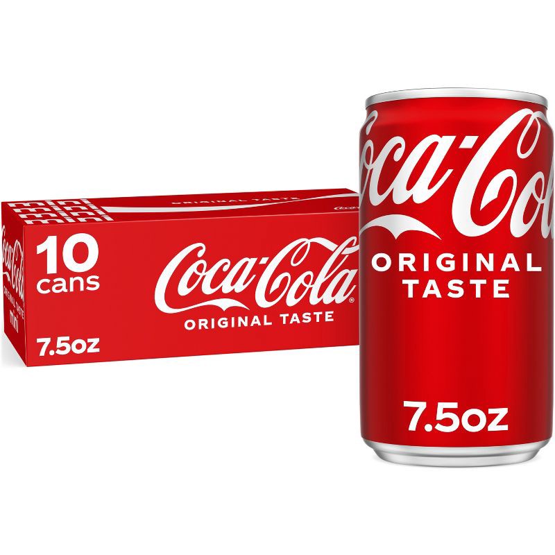 slide 1 of 8, Coca-Cola Soda - 10pk/7.5 fl oz Mini-Cans, 10 ct; 7.5 fl oz