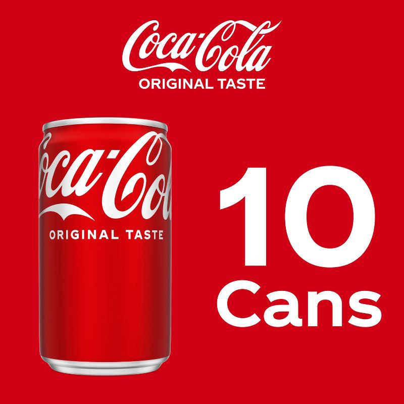slide 5 of 8, Coca-Cola Soda - 10pk/7.5 fl oz Mini-Cans, 10 ct; 7.5 fl oz