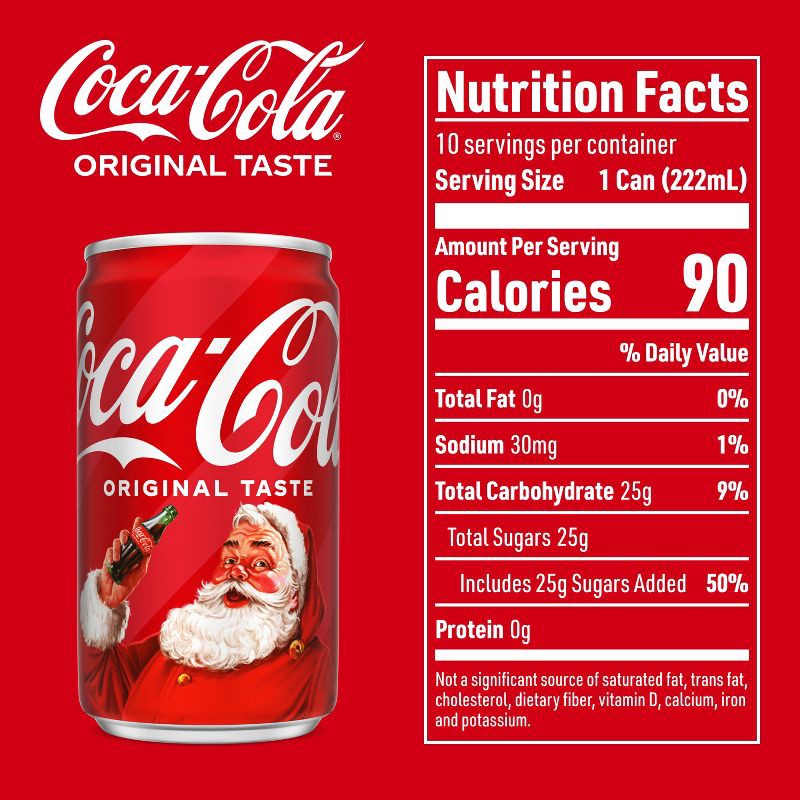 slide 6 of 6, Coca-Cola Soda - 10pk/7.5 fl oz Mini-Cans, 10 ct; 7.5 fl oz