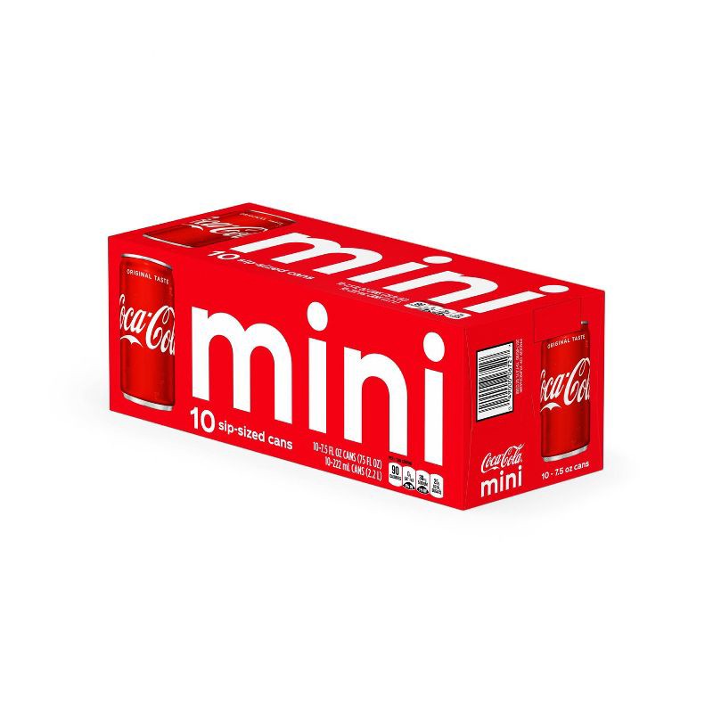 slide 7 of 9, Coca-Cola Soda - 10pk/7.5 fl oz Mini-Cans, 10 ct; 7.5 fl oz