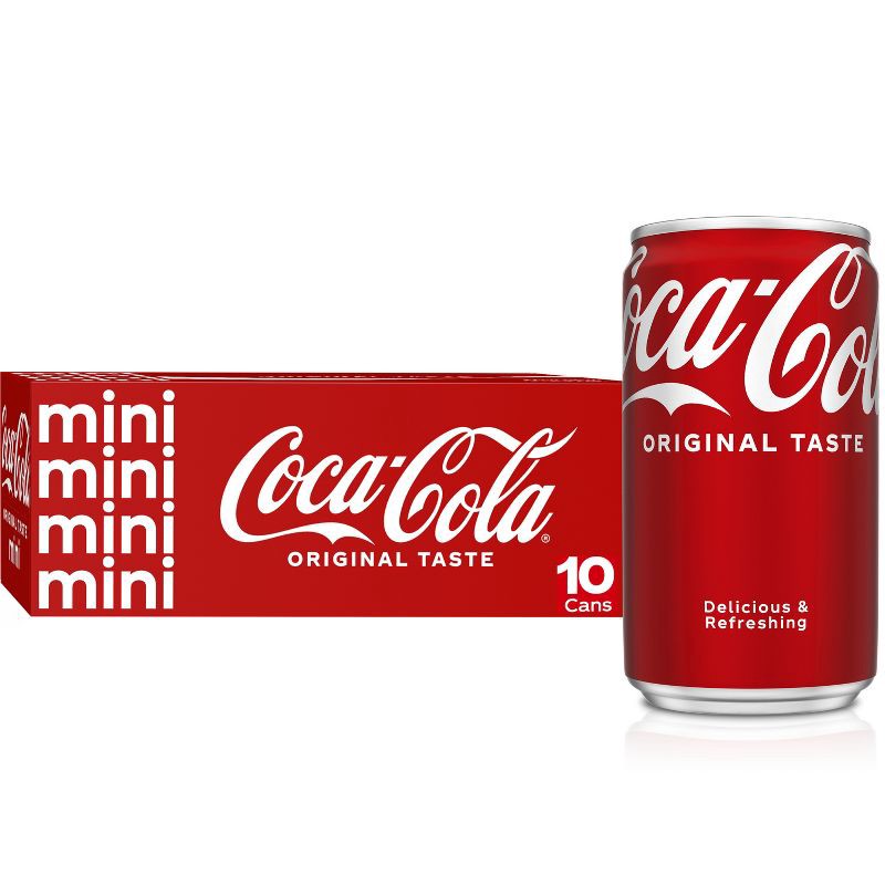 slide 1 of 9, Coca-Cola Soda - 10pk/7.5 fl oz Mini-Cans, 10 ct; 7.5 fl oz