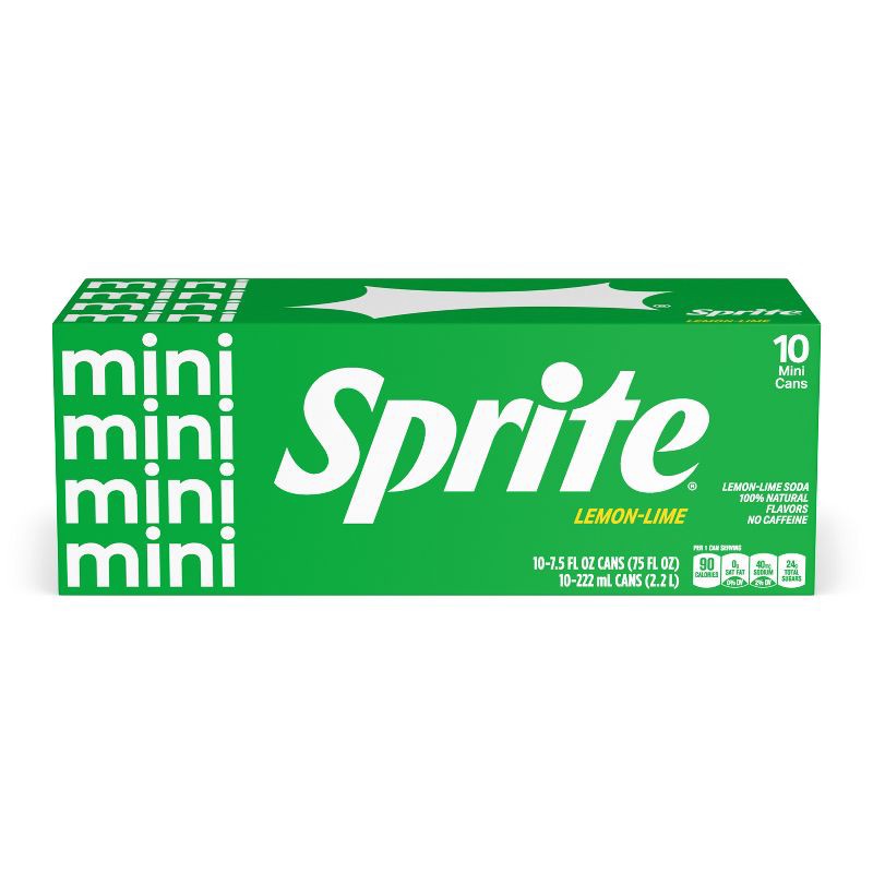 slide 2 of 7, Sprite Soda - 10pk/7.5 fl oz Mini-Cans, 10 ct; 7.5 fl oz