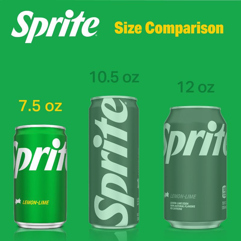 slide 5 of 7, Sprite Soda - 10pk/7.5 fl oz Mini-Cans, 10 ct; 7.5 fl oz