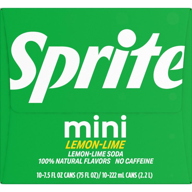 slide 6 of 7, Sprite Soda - 10pk/7.5 fl oz Mini-Cans, 10 ct; 7.5 fl oz