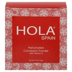 Hola Spain Perfumated Perfumated Cornstarch Powder with Vitamin E 4 oz