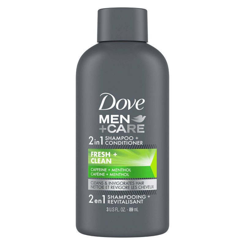 slide 2 of 7, Dove Men+Care Fresh and Clean 2 in 1 Shampoo + Conditioner -Travel Size - 3 fl oz, 3 fl oz