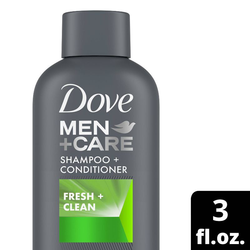 slide 1 of 7, Dove Men+Care Fresh and Clean 2 in 1 Shampoo + Conditioner -Travel Size - 3 fl oz, 3 fl oz