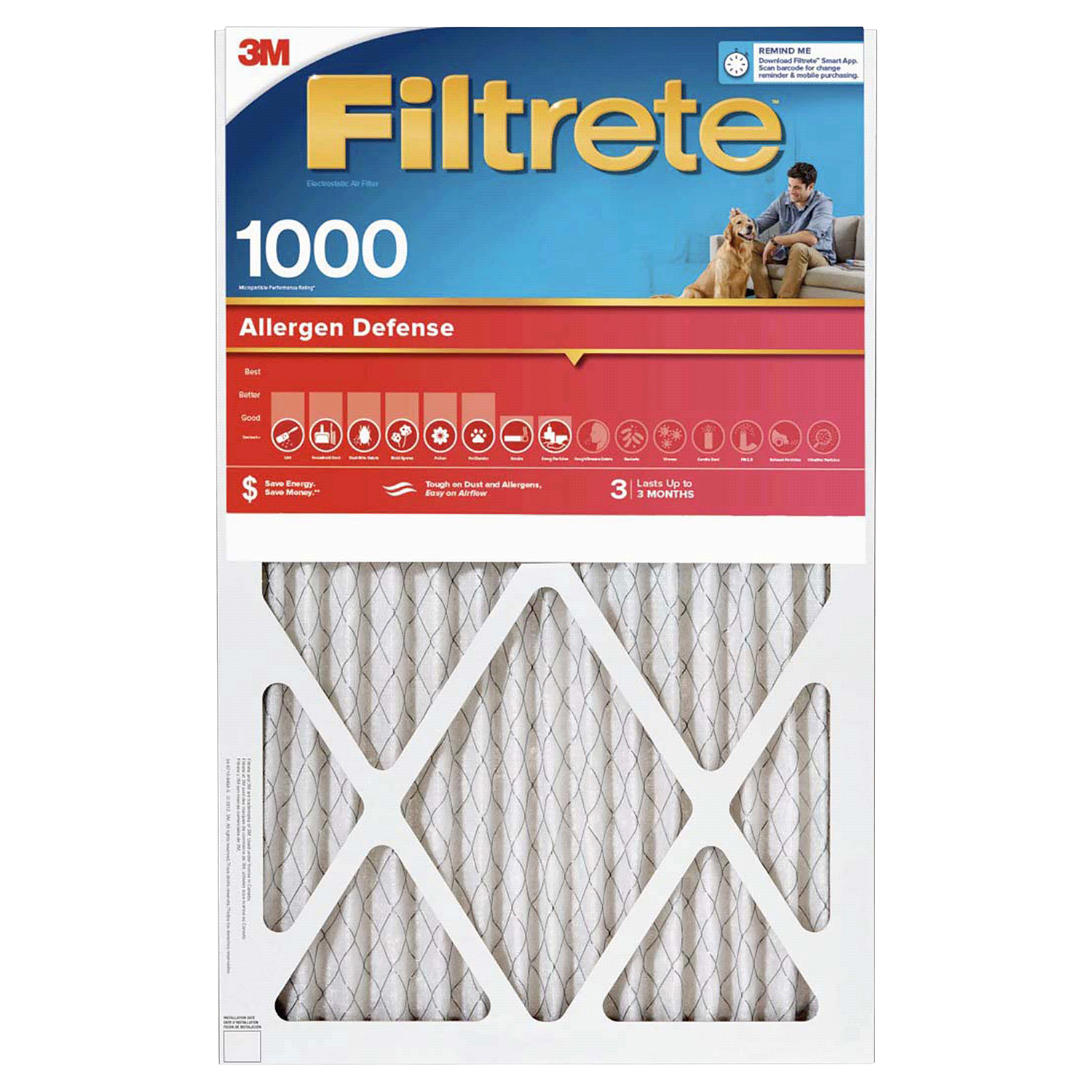 slide 1 of 5, 3M Filtrete Micro Allergen Reduction Filter, 16 in x 20 in x 1 in, 2 ct