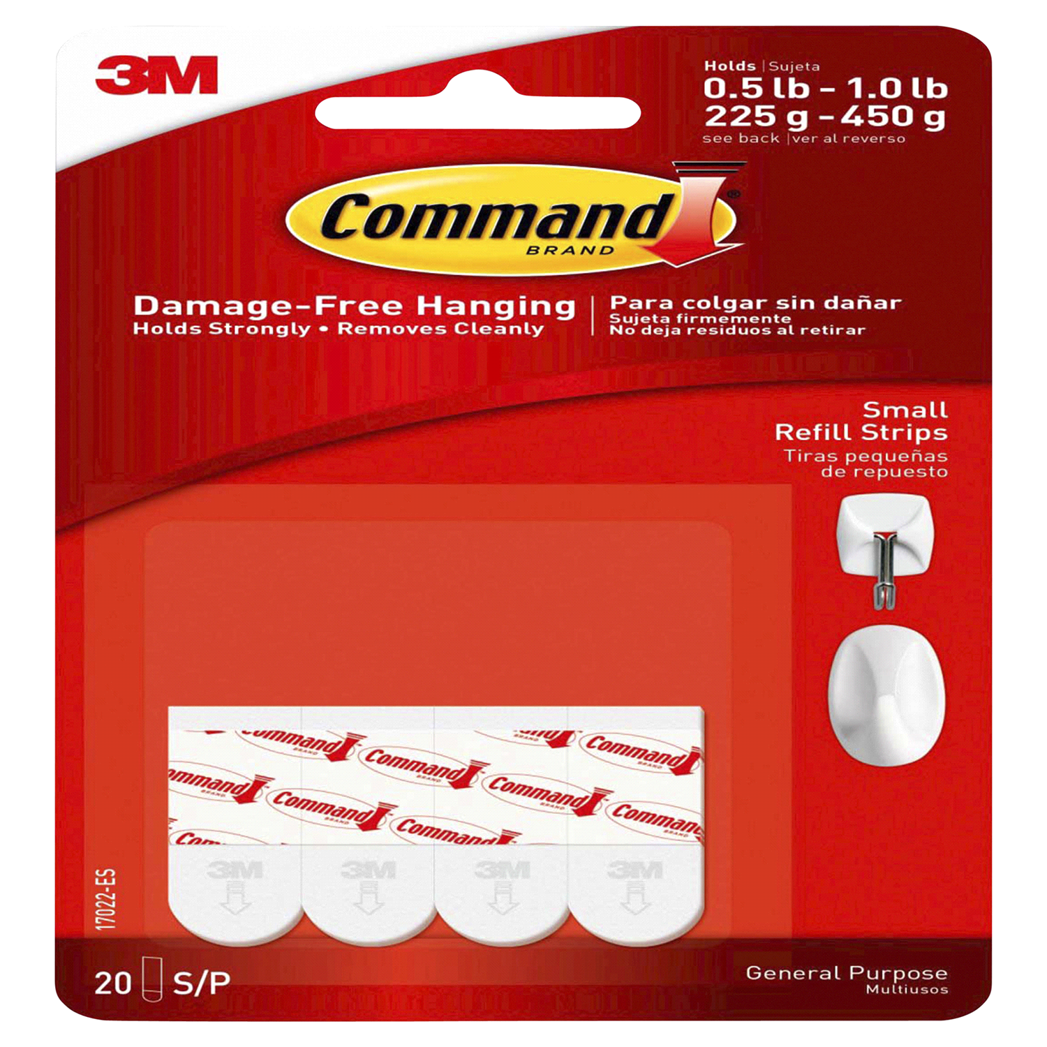 slide 4 of 5, Command Small Refill Strips, White, 20 ct