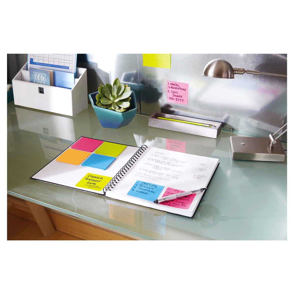 slide 2 of 3, Post-it 4pk 3" x 3" Super Sticky Full Adhesive Notes 30 Sheets/Pad - Energy Boost Collection, 4 ct, 30 sheets; 3 in