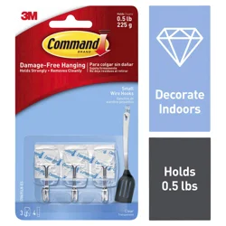 Command Clear Wire Hooks Small 1 ea