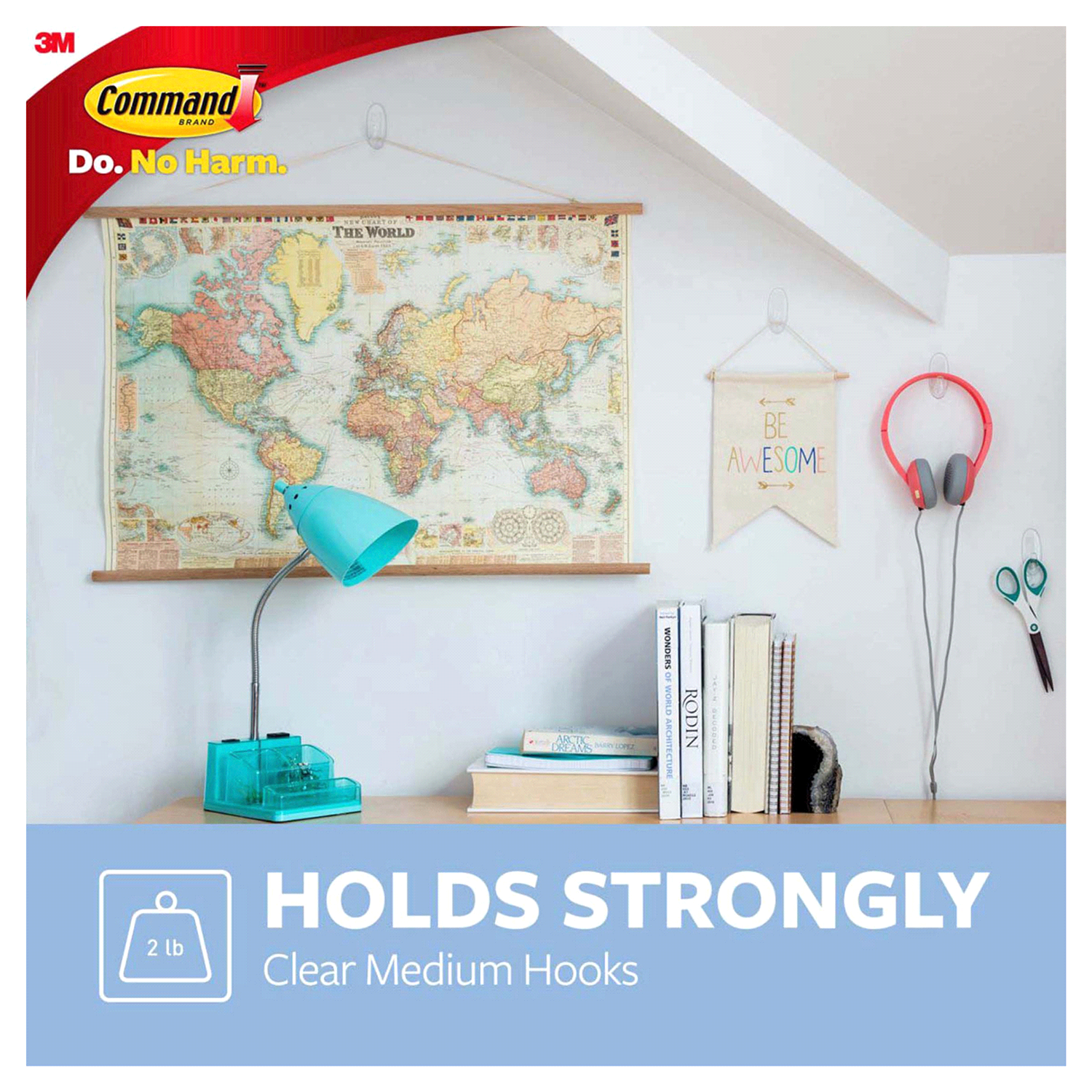 slide 2 of 5, Command Medium Sized Decorative Hooks Clear, 1 ct