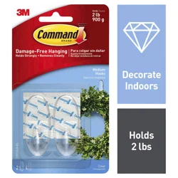 Command Medium Sized Decorative Hooks Clear