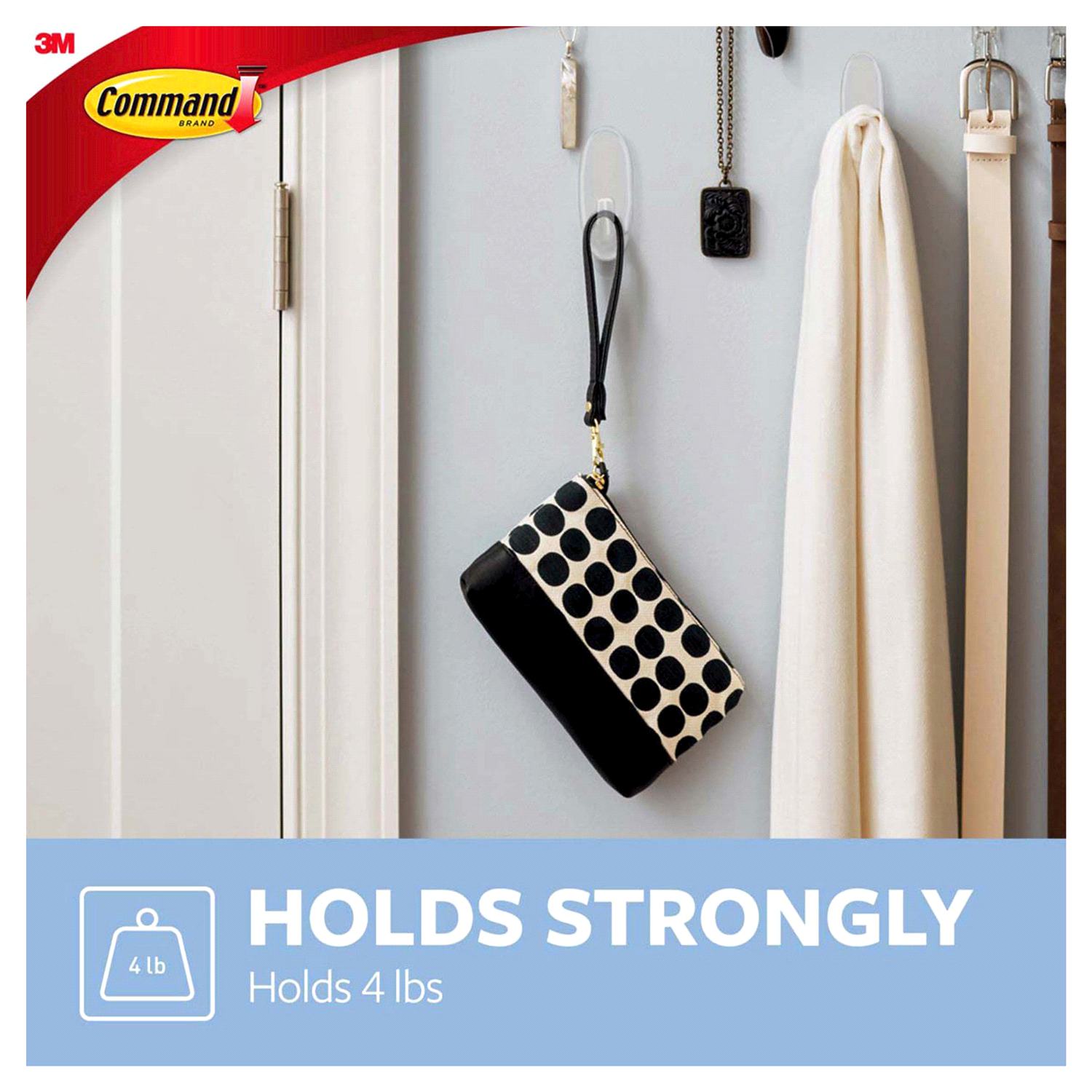 slide 2 of 5, Command Large Clear Hook With Clear Strips, 1 ct