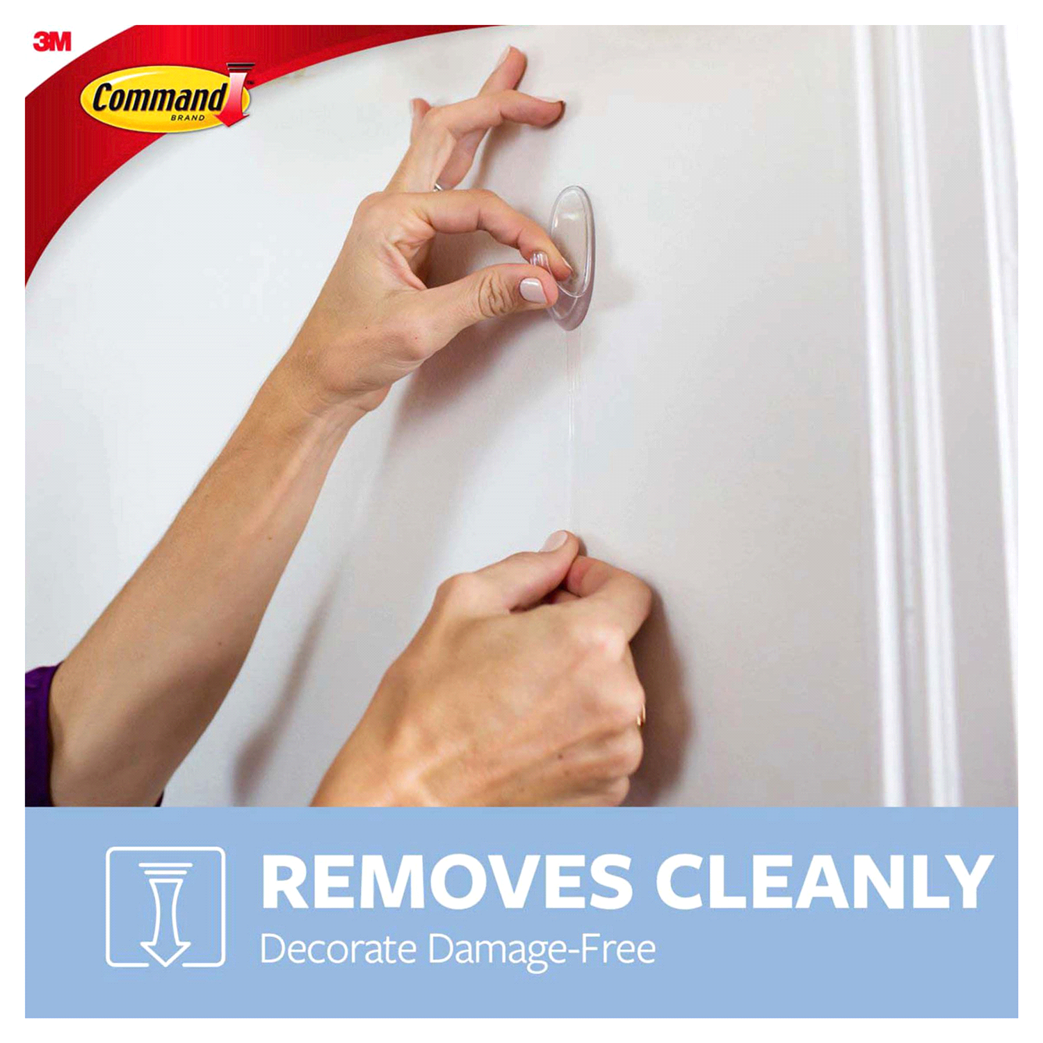 slide 5 of 5, Command Large Clear Hook With Clear Strips, 1 ct