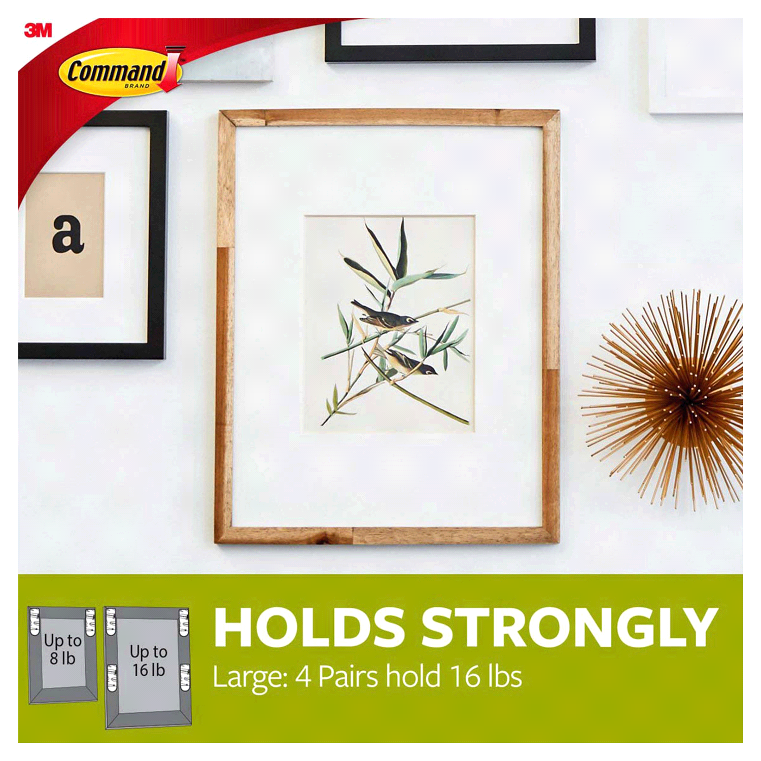 slide 3 of 5, Command Large Black Picture Hanging Strips Value Pack, 12 ct