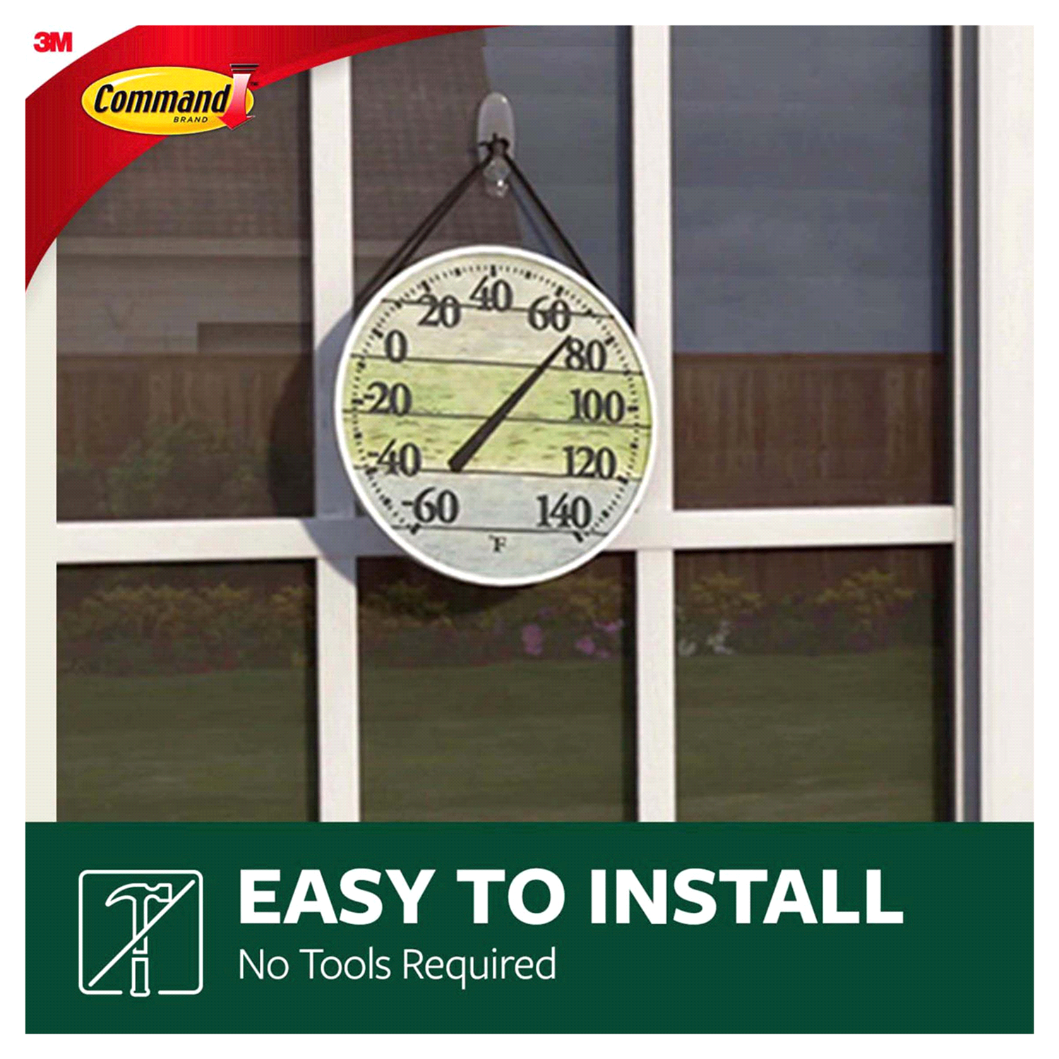 slide 3 of 5, Command Medium Sized Outdoor Window Decorative Hooks with Strips Clear, 1 ct