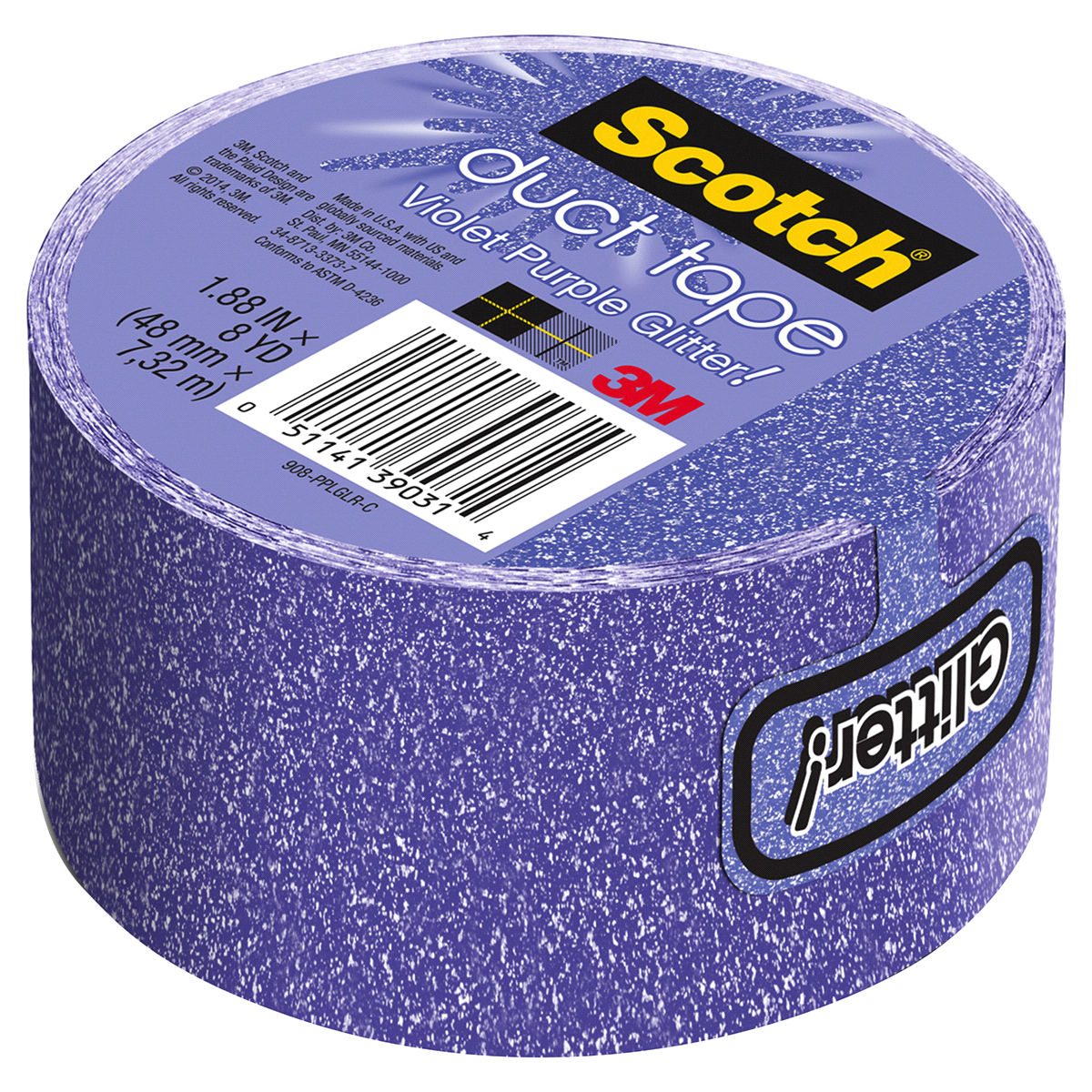 slide 2 of 3, Scotch Duct Tape, Violet Purple Glitter, 8 yd