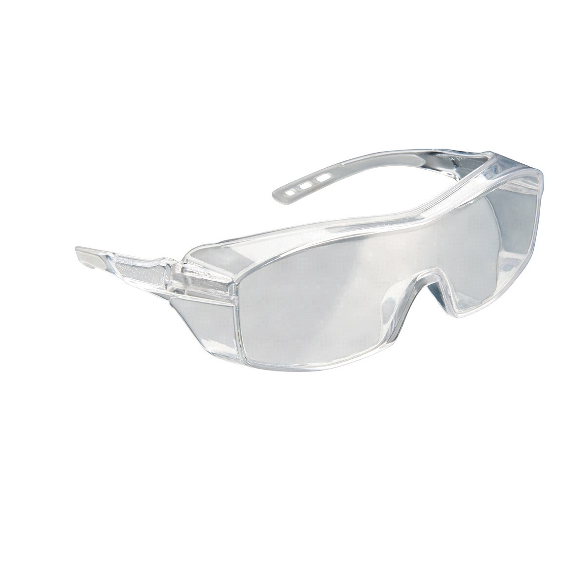 slide 2 of 2, 3M Over The Glass Safety Eyewear, Clear Frame, Clear/Scratch Resistant Lenses, 1 ct