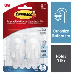 3M Command Brand Quartz Bath Hooks Set 6 pc