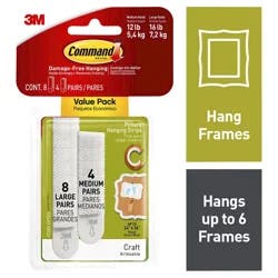 3M Command Medium and Large Picture Hanging Strips, 4 Sets of Medium, 8 Sets of Large/Pack