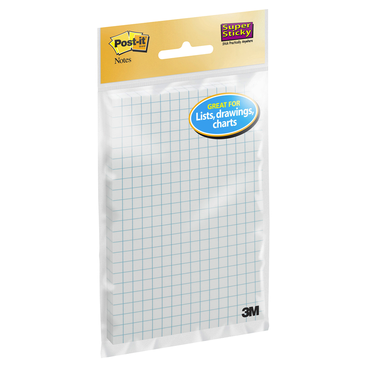 slide 3 of 4, Post-it Graph Paper Notes - White/Blue, 2 ct; 4 in x 6 in