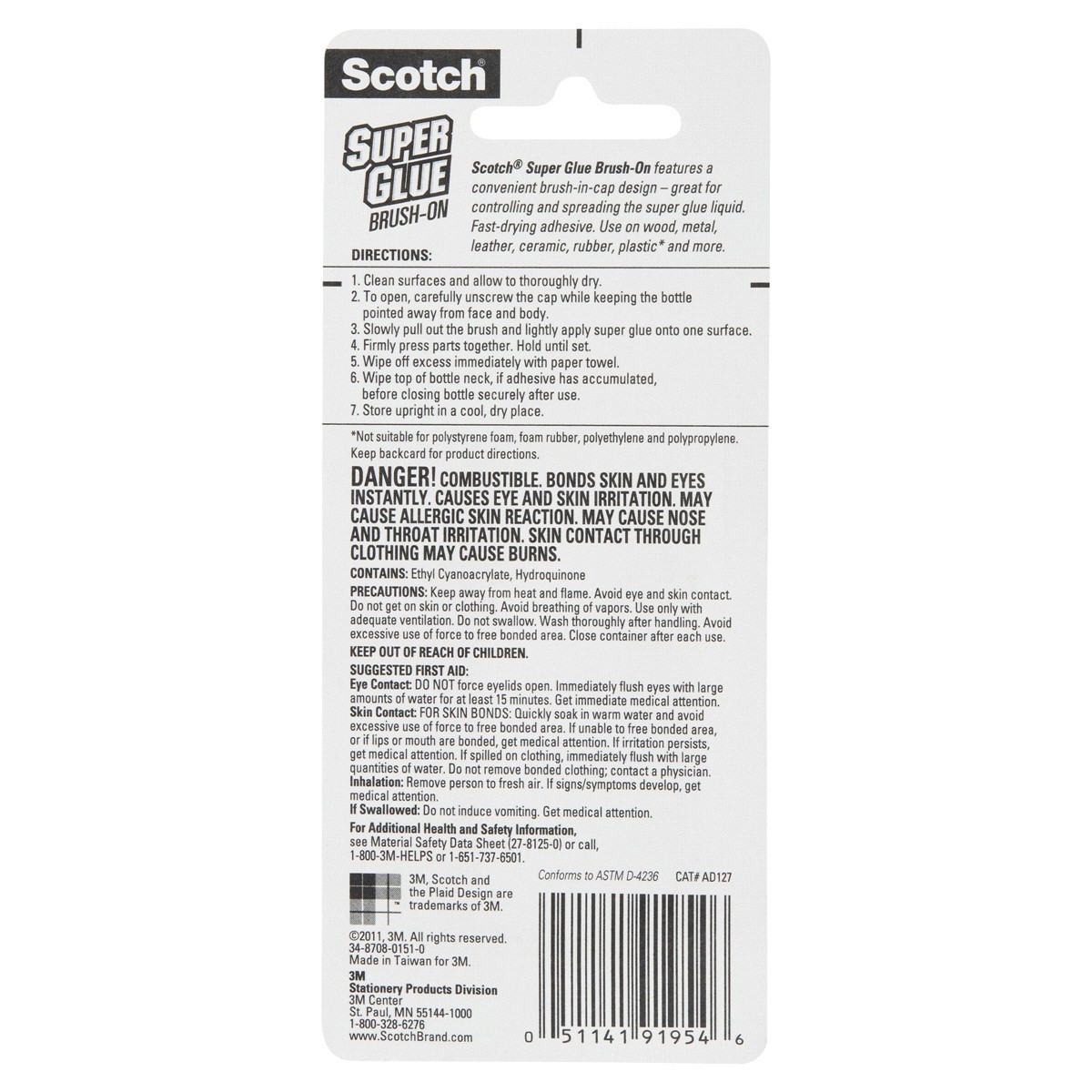 slide 2 of 2, Scotch Super Glue Liquid Brush-On, 0.17 oz