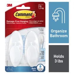 Command Bath Medium Hooks 2 ea