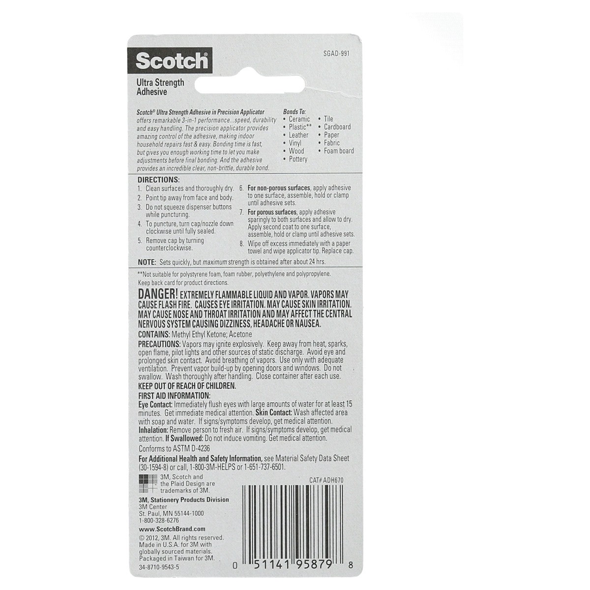 slide 2 of 2, Scotch Ultra Strength Adhesive, 0.14 oz