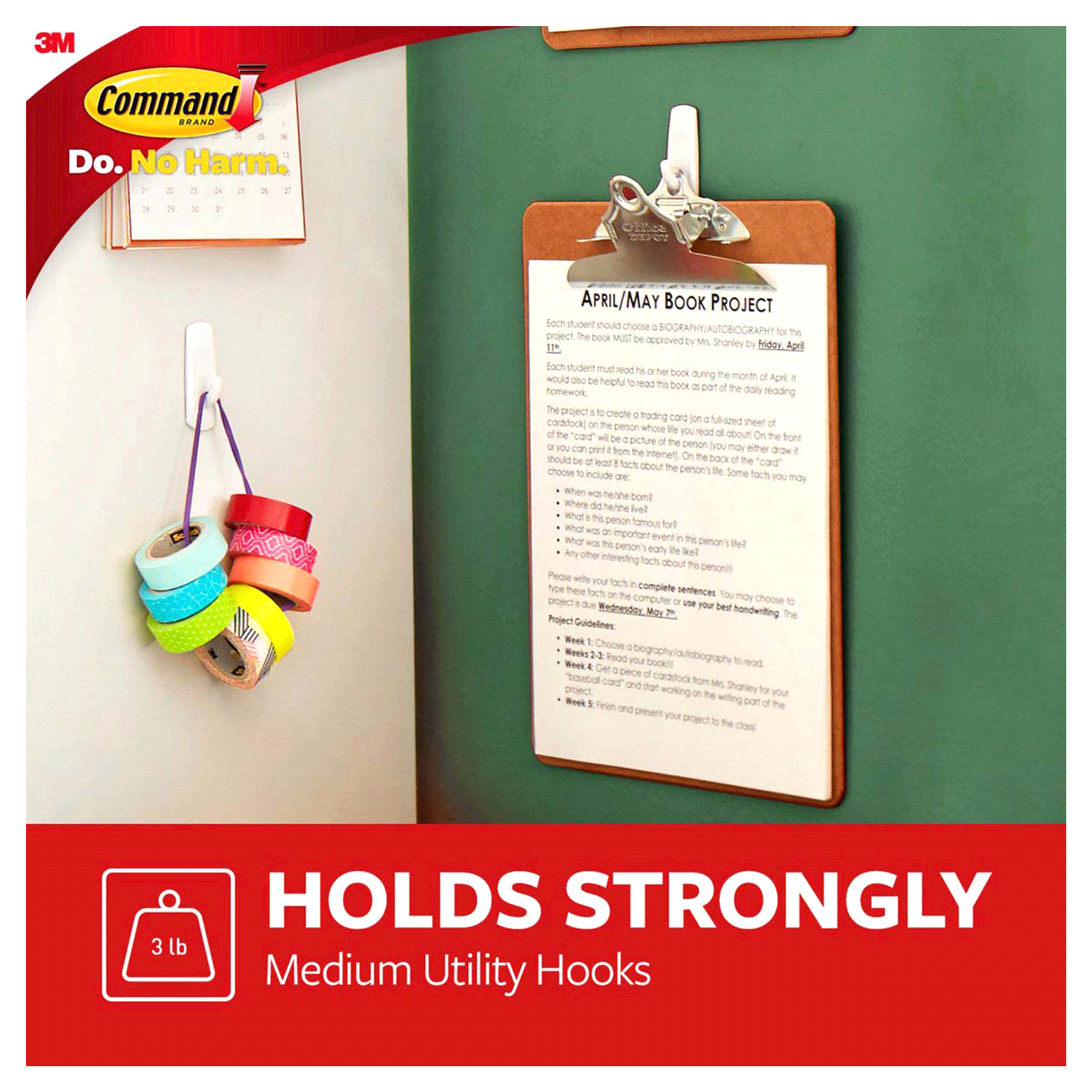 slide 2 of 5, Command Medium Hooks Mega Pack, White, 24 ct