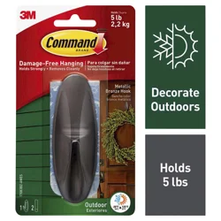 Command Outdoor Metallic Hook - Bronze