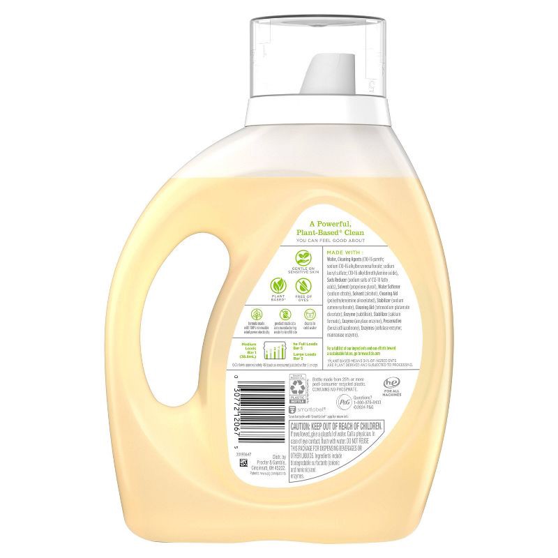 slide 8 of 9, Tide purclean Unscented Liquid Laundry Detergent - 63 fl oz, 69 fl oz