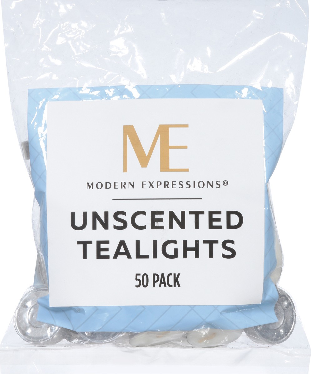 slide 5 of 9, Modern Expressions Unscented Tealights 50 ea, 50 ct