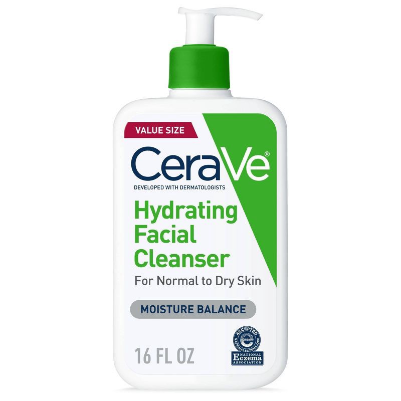 slide 1 of 14, CeraVe Hydrating Face Wash with Hyaluronic Acid and Glycerin for Normal to Dry Skin - 16 fl oz, 16 fl oz