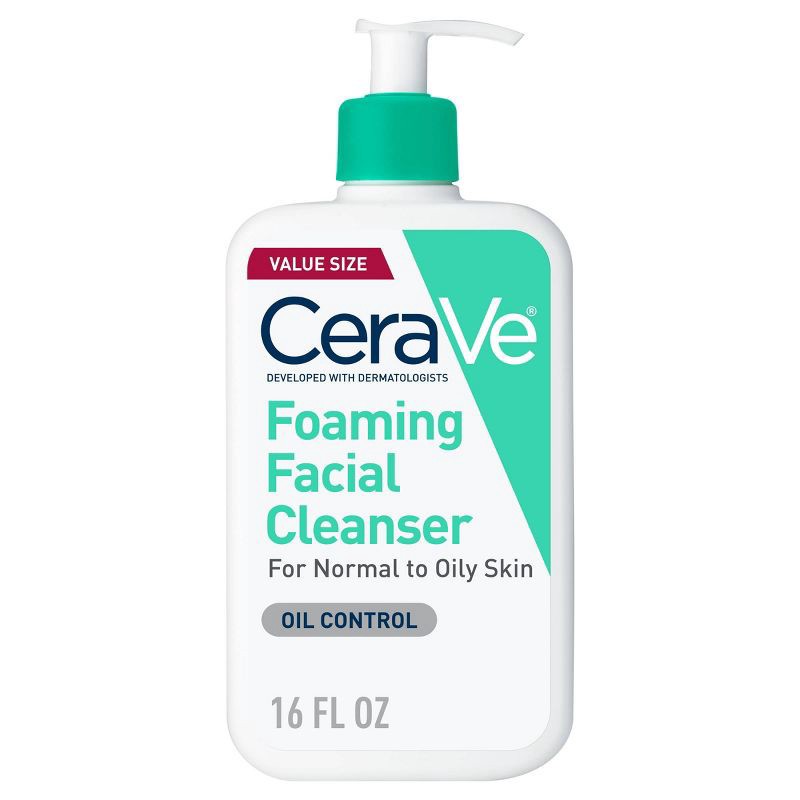 slide 1 of 14, CeraVe Foaming Face Wash with Hyaluronic Acid and Niacinamide for Oily Skin - 16 fl oz, 16 fl oz