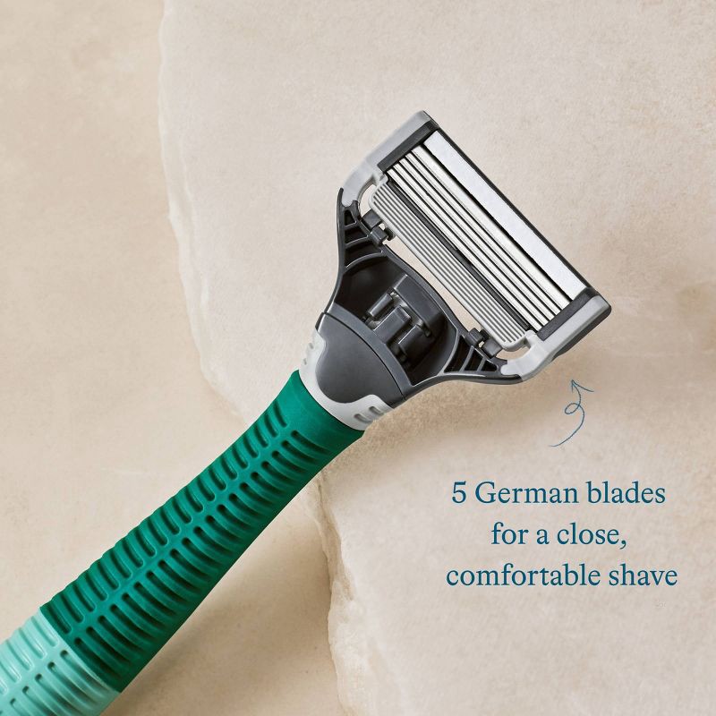 slide 4 of 5, Harry's 5-Blade Men's Razor - 1 Razor Handle + 2 Razor Blade Refills - Sage Green, 1 ct