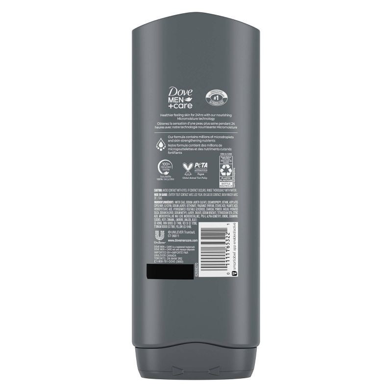 slide 5 of 10, Dove Men+Care Elements Charcoal + Clay Micro Moisture Purify + Refresh Body Wash - 18 fl oz, 18 fl oz