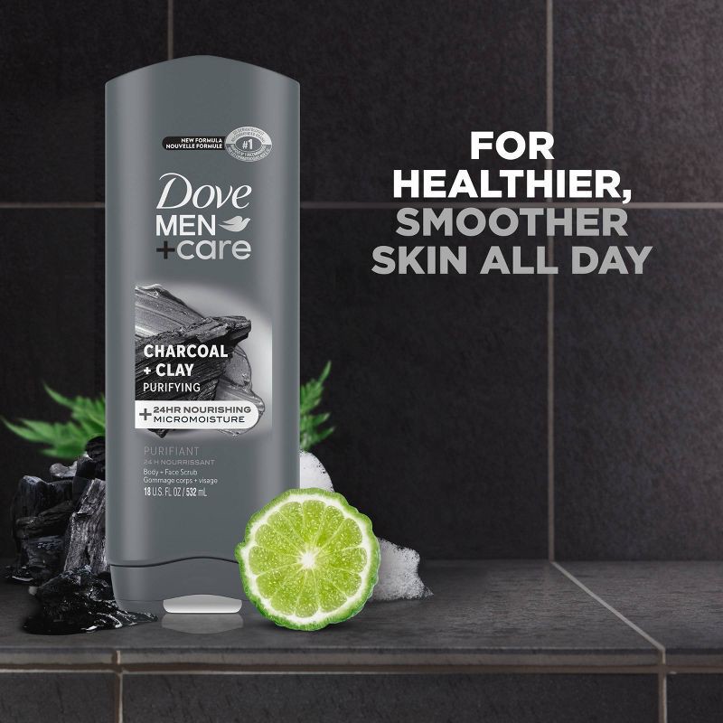 slide 4 of 10, Dove Men+Care Elements Charcoal + Clay Micro Moisture Purify + Refresh Body Wash - 18 fl oz, 18 fl oz