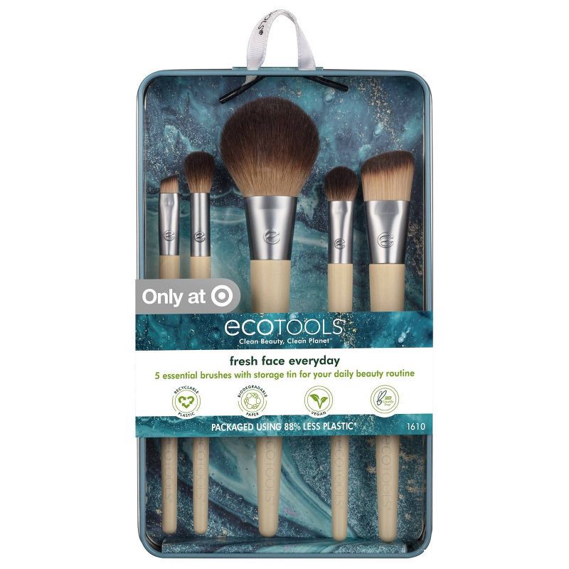slide 2 of 7, EcoTools Fresh Face Everyday Makeup Brush Set - 5pc, 5 ct