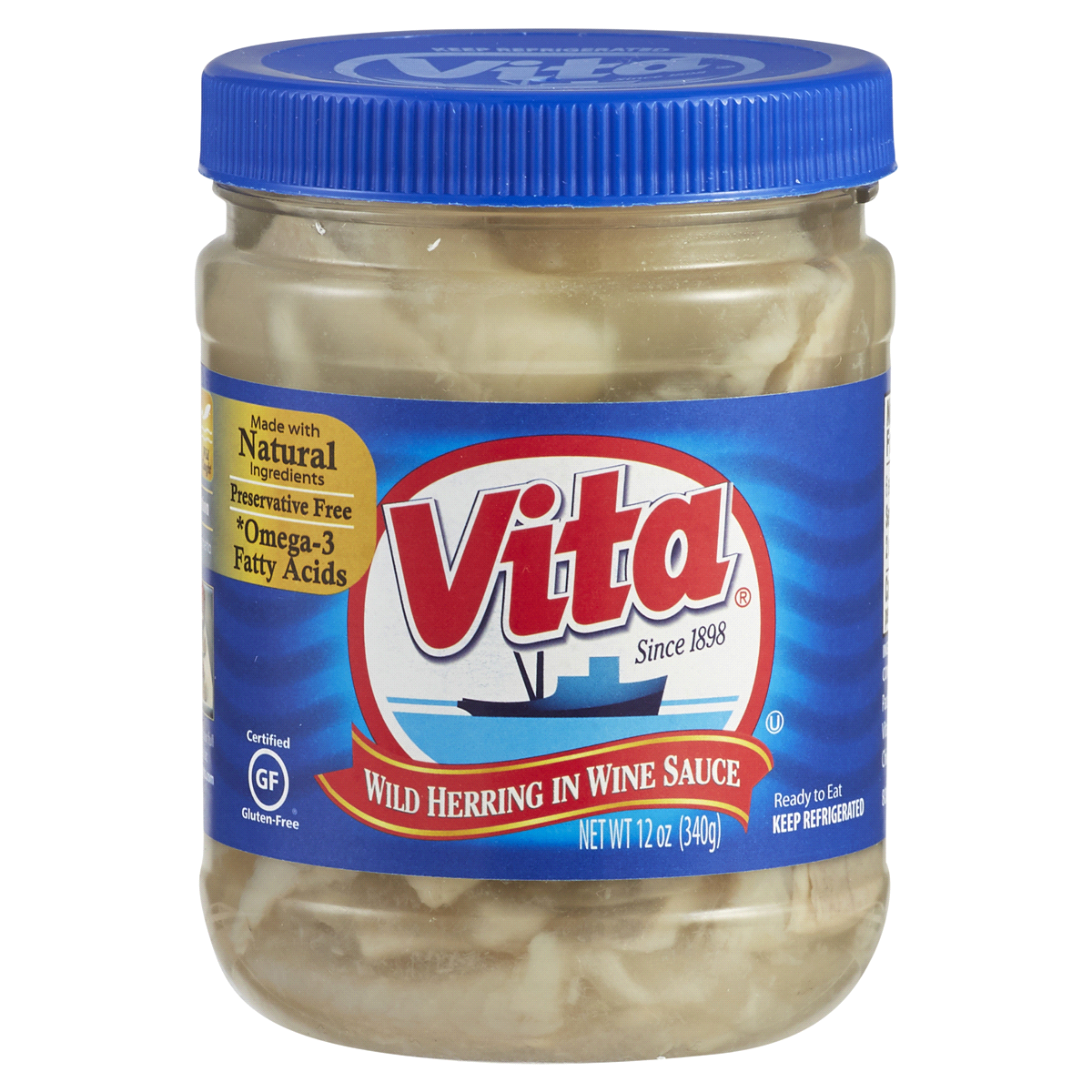 slide 1 of 5, Vita Wild Herring in Wine Sauce 12 oz, 12 oz