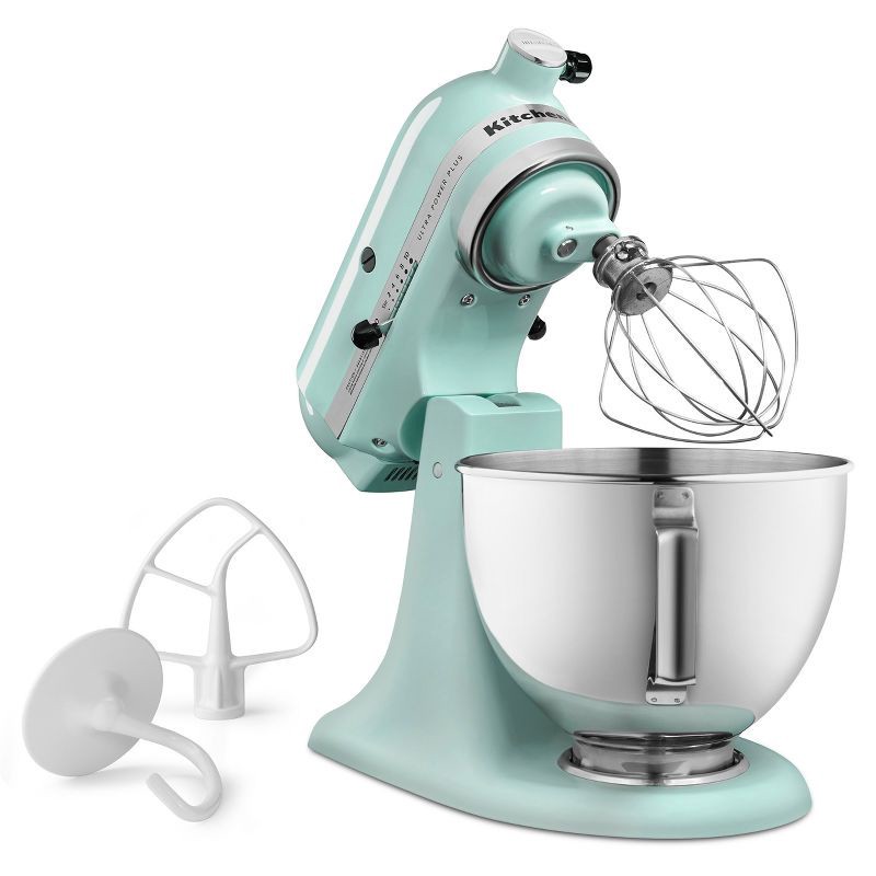 slide 2 of 4, KitchenAid Ultra Power Plus 4.5qt Tilt-Head Stand Mixer Ice Blue - KSM96: 10 Speeds, Safety Lock, Dishwasher-Safe Parts, 4.5 qt