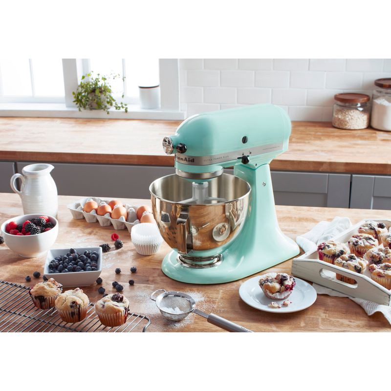 slide 4 of 4, KitchenAid Ultra Power Plus 4.5qt Tilt-Head Stand Mixer Ice Blue - KSM96: 10 Speeds, Safety Lock, Dishwasher-Safe Parts, 4.5 qt