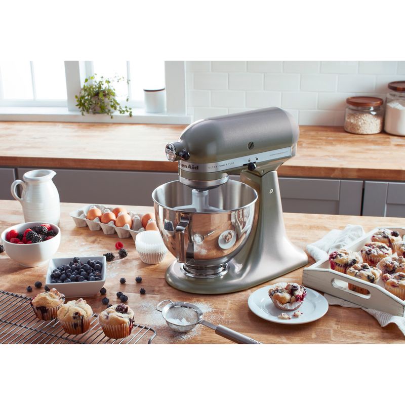 slide 4 of 5, KitchenAid Ultra Power Plus 4.5qt Tilt-Head Stand Mixer Light Silver - KSM96: 10 Speeds, Safety Lock, Dishwasher-Safe Parts, 4.5 qt