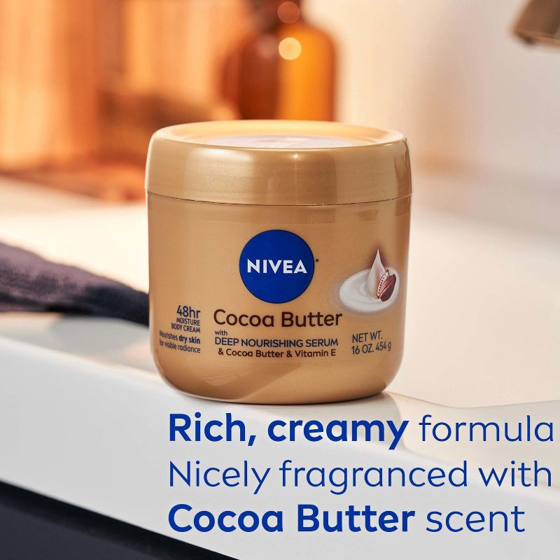 slide 6 of 13, NIVEA Cocoa Butter Body Cream for Dry Skin - 16oz, 16 oz