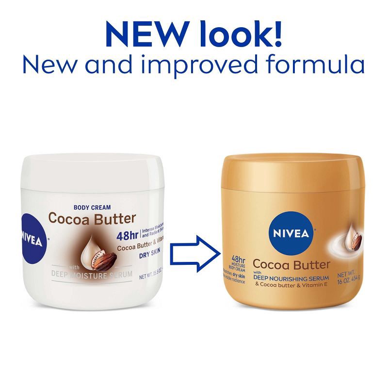 slide 8 of 11, NIVEA Cocoa Butter Body Cream for Dry Skin - 16oz, 16 oz